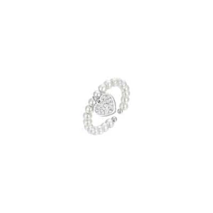 Anello Donna Luca Barra ANK527 Con Perline Bianche E Pendente Cuore - Foto 1 di 3