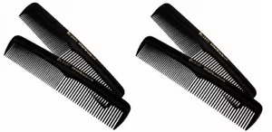4x Kamm Herrenkamm Taschenkamm Frisierkamm Haar schwarz - Bild 1 von 2