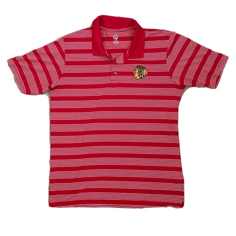 NHL Hockey Chicago Blackhawks Polo Button Up Short Sleeve Size Large Cover