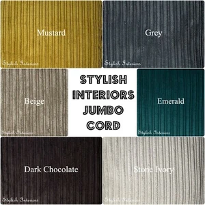 Hi-Quality Super Soft Jumbo Cord Upholstery Sofa Curtains Cushions Bed Fabric - Picture 1 of 22