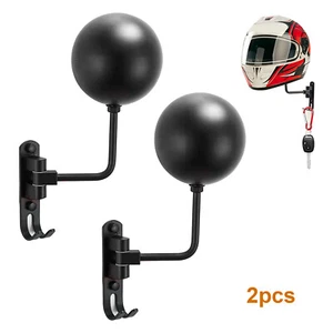 2pcs Motorcycle Helmet Holder Hook Jacket Bag Display Rack Wall Mount Hanger - Picture 1 of 10