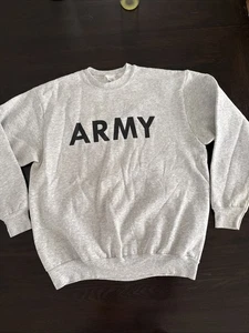 United States Army Sweatshirt - USA Made - Large Gray Pullover - Mens L - Picture 1 of 8