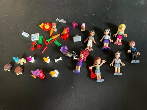 Lego Friends Retired Lot 7 Figures & 7 Pets Dog Cats David Pilot Suitcase Food + - Picture 1 of 5