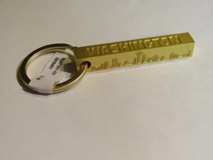 Metal Key Chain ~ Gold Bar Style Seattle Center Needle Tower, City Skyline - Picture 1 of 5
