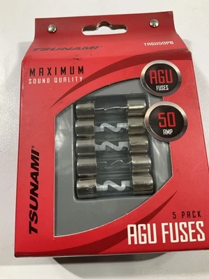 Metra TAGU40PB 50 Amp Niquelado AGU Fusibles Coche Audio Estéreo Paquete de 5, 50A Foto 1 de 4