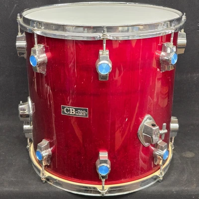 Tambor Tom con cabezal REMO vintage CB-700 serie de percusión rojo 14" x 14" Foto 1 de 4