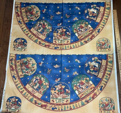 FALDA ÁRBOL NAVIDAD VINTAGE Joyful Angels Panel por Teresa Kogut Bears ¡AMBOS! SSI Foto 1 de 4