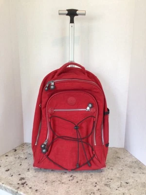 Kipling Sausalito Convertible Backpack Wheeled Luggage Rolling Carry-On Bag RED - Image 1 of 4