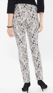 Chico's Juliet Shadow Lace Ankle Pants Women's Size 1 (8) - Picture 1 of 5