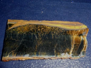 Tiger Eye Variegated slab -5" x  2 1/2" -rough for cabbing or display - Picture 1 of 3