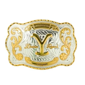 GS-611 Yellowstone Gürtelschnalle mit glänzender goldener Applikation USA - Bild 1 von 1
