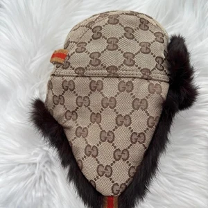 Gucci Vintage GG Monogram Pilot Flight Cap Size S - Picture 1 of 10