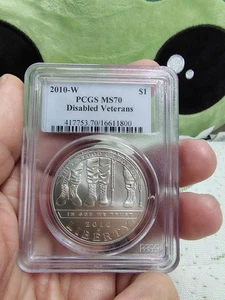 2010 W Disabled Veterans Commemorative Silver Dollar MS70 PCGS - Picture 1 of 6