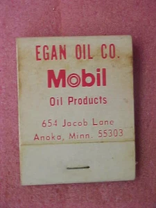 A7 Vintage Egan Minn MN Minnesota Mobil Oil Streichholzschachtel Streichholzschachteln Anoka MN - Bild 1 von 3