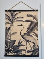 Heron In The Jungle Natural Bamboo Rope Wall Hanging Decor