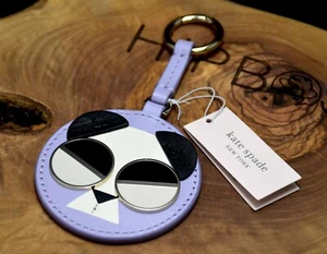 Kate Spade Spademals Gentle Panda Leather Dangle Keyring Bag Charm - Picture 1 of 5