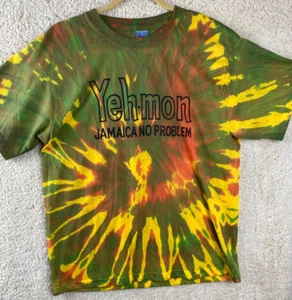 Big Brands Men's Sz XL Green Yellow Die Dye Jamaican Short Sleeve T-Shirt - Picture 1 of 10
