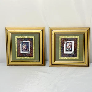 Colección de estampillas 2 Pier 1 Importaciones serie arte de pared enmarcado Dael jarrón de fluers - Imagen 1 de 10