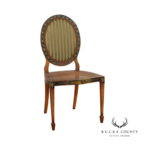 Edwardian Adam Style Paint Decorated Side Chair Cover