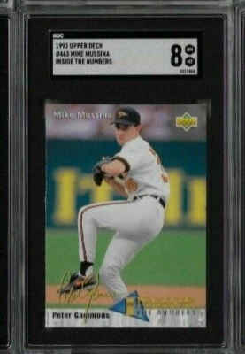 1993 Upper Deck Mike Mussina Inside The Numbers SGC 8 - Image 1 of 2