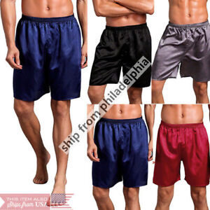 Men Silk Satin Pajama Sleepwear Homewear Robes Shorts Loungewear Underwear 508