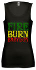 Fire Burn Babylon Women Tank Top Rasta Irie Ska Reggae Jamaica Africa Rastafari