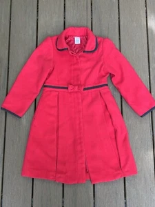 Gymboree Red Dress Coat Girls 5-6 S, Fleece Long Christmas Holiday - Picture 1 of 4