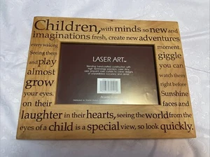 "Kinder" Laser Art Bild Fotorahmen Holz geätzt 5x7 1998 - Bild 1 von 4