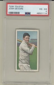 1909 T206 Josh Devore New York Giants Tolstoi PSA 4 - Bild 1 von 2