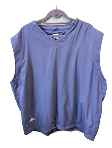 Vintage Adidas Sleeveless Windbreaker Vest, Blue XXL, Pullover Training Top - Picture 1 of 9