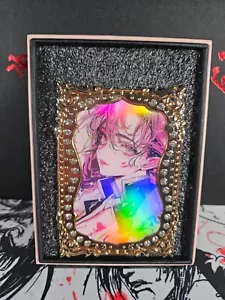 Tarjeta de diamante Mitsuri Kanroji asesino de demonios metal grueso pesado plata oro acento - Imagen 1 de 4