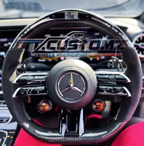 Mercedes Benz Custom Carbon LED Steering Wheel A/C/E/S/G Class Plug & Play - Picture 1 of 6