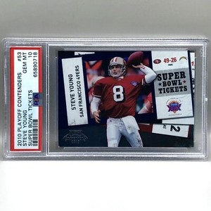 2010 Steve Young Playoff Contenders Super Bowl Tickets #53 PSA 10 POP 1