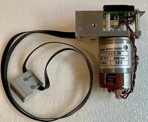 BUHLER MOTOR GMBH 1.13.018.106 WITH ENCODER AND BELT DRIVE PN 214890-06 - Picture 1 of 2