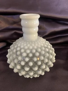 Vintage Hobnail Glass Bud Vase Fenton Clear And White Milk Glass Moonstone - Picture 1 of 5