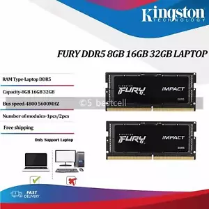 HyperX FURY DDR5 8GB 16GB 32GB 4800 5200 5600 RAM SODIMM Memory Laptop 2025 Lot - Picture 1 of 7