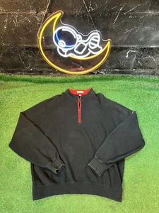 Peter Millar Sweater Mens L Perth Black Performance Quarter Zip Golf Crown Sport - Picture 1 of 6