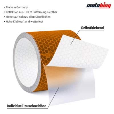 Reflektorband Wabenmuster 5cm Orange 3m 10m 20m 50m Auto, Motorrad, Fahrrad Boot - Bild 1 von 4