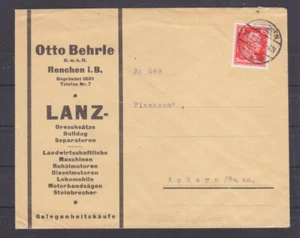 DR 391 EF Firmenumschlag Otto Behrle Renchen 1927 (B-8858) - Picture 1 of 1