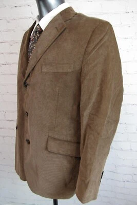 Men's J. Ferrar Sport Coat Brown 100% Cotton Corduroy Size 42-44 - Image 1 of 4