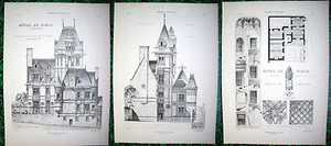 Hôtel de Pincé à Angers (Maine et Loire) 3 planches début XX° - Picture 1 of 1