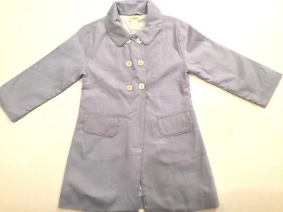 NUEVO Abrigo Vestido Niña OLIVE JUICE Azul Claro Lino Talla 4 Vacaciones Iglesia De Colección Foto 1 de 4