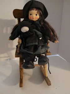Springford Amish Girl Porcelain Doll 9" with Rocking Chair - Picture 1 of 8