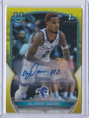 2023 Bowman U Gold SP Auto Al-Amir Dawes #63 Seton Hall 30/75 - Image 1 of 2