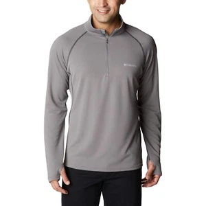 Columbia Half Zip Pullover Long Sleeve Active Shirt Thumb Holes Gray - Picture 1 of 12