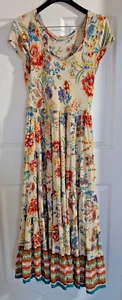 Soft Surroundings Sz Small Floral Tiered Rayon Maxi Kara Dress Boho Cottagecore - Picture 1 of 10