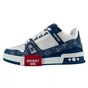 Louis Vuitton Trainer Monogram Denim White Blue - Size LV 6.5 / 7.5 US - 1A9JGZ - Picture 1 of 6