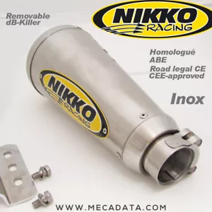 Silencieux échappement homologué e4 moto Nikko Racing Universel diamètre 45 mm - Picture 1 of 5
