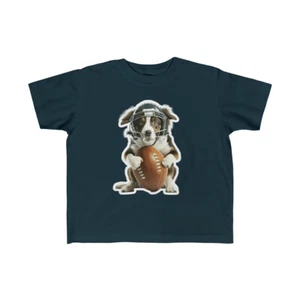 US Kids 2Y 6Y - Cute dog playing American Football - cute funny pet - Toddlers F - Picture 1 of 25