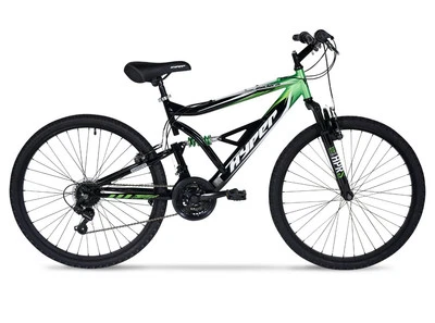 Bicicleta de montaña Hyper Bicycles Shocker 26" para hombre, negra/verde Foto 1 de 4